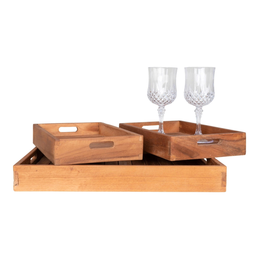 Vassoio Faro, Marrone, Legno, 39x29x5 cm