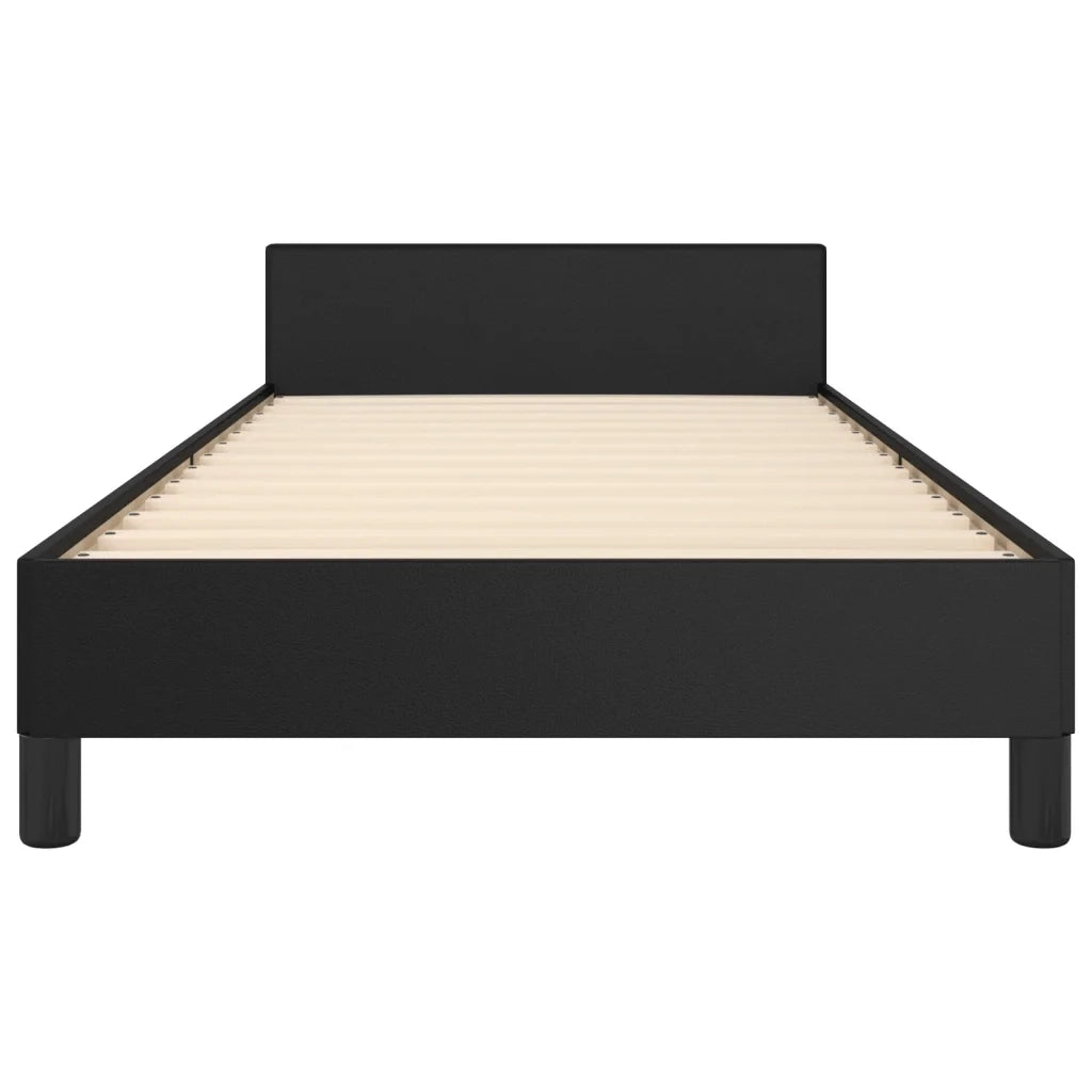Giroletto con Testiera-Struttura Letto con testiera Nero 100x200 cm in Similpelle 124511