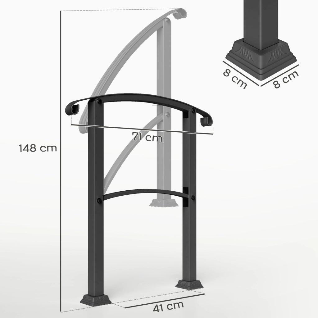 Rampa per Scale 1-3 Gradini ¨C zephmum ¨C Nero 71x8x148 cm