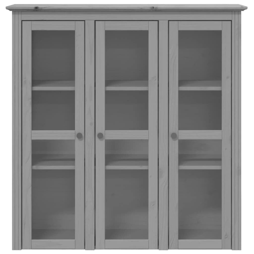 BODO 115,5 x 43 x 200,5 cm Mobiletto in legno massello di pino grigio cassettiera mobile contenitore organizer per cucina soggiorno salotto
