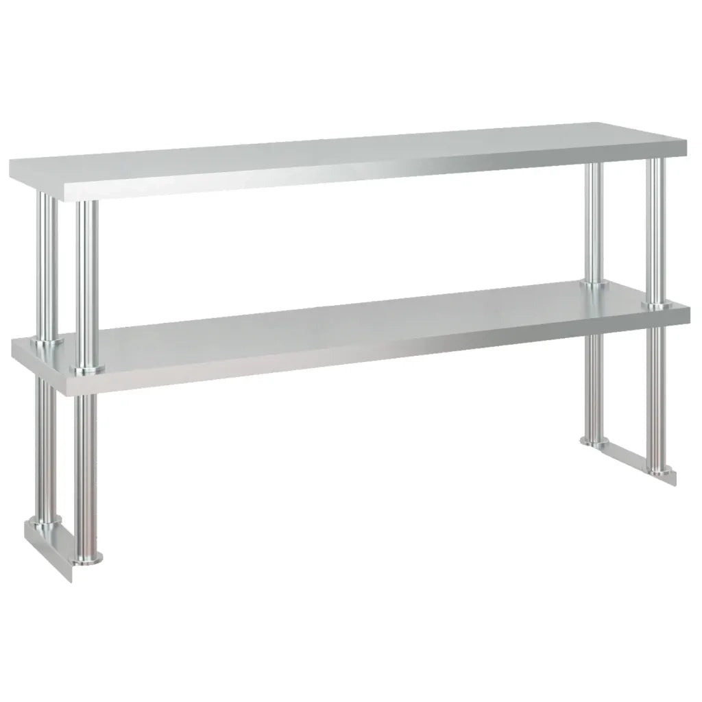 Tavolo Lavoro Cucina con Ripiano 120x60x145 cm Acciaio Inox CFW4671189