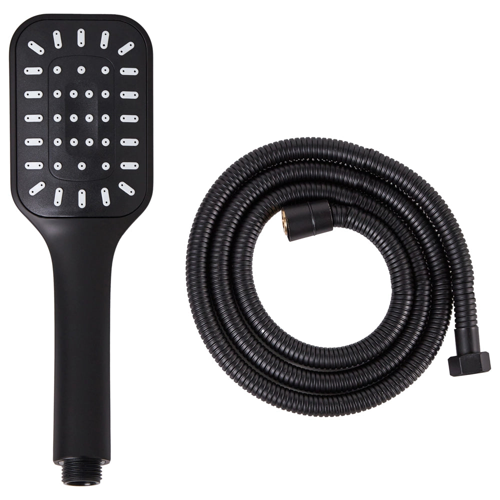 Set doccia classico moderno con tubo 4 modalità di getto Metallo nero