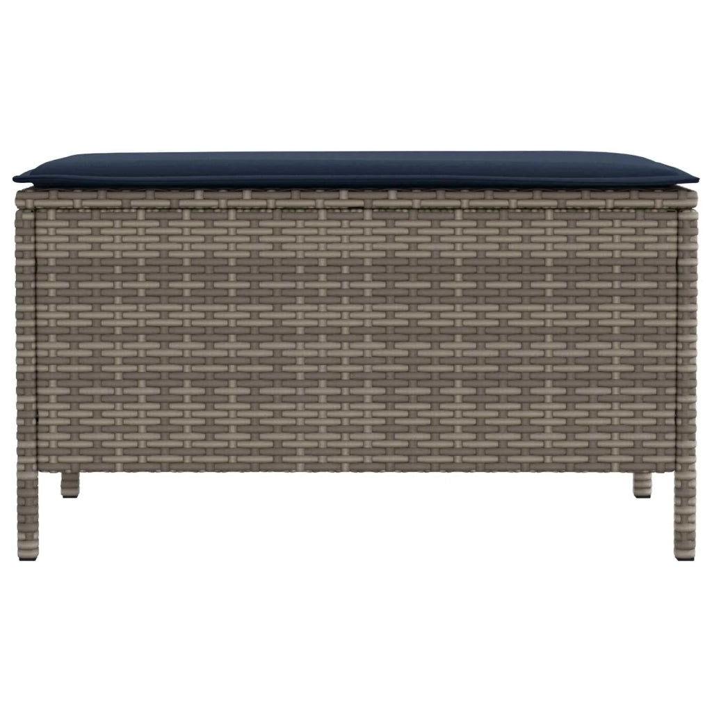 Sedia da giardino-Poggiapiedi da Giardino Grigio e Blu Navy 80 x 38 x 42 cm