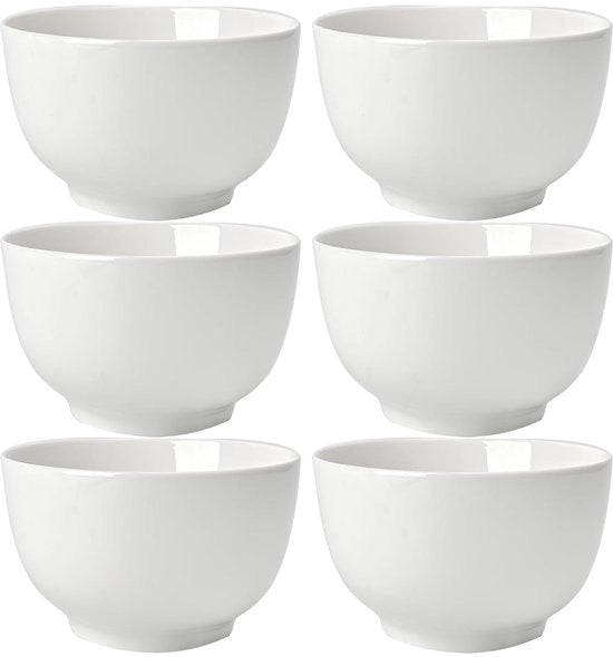 Set di piatti in ceramica classici - confezione da 6 - bianco - porcellana resistente