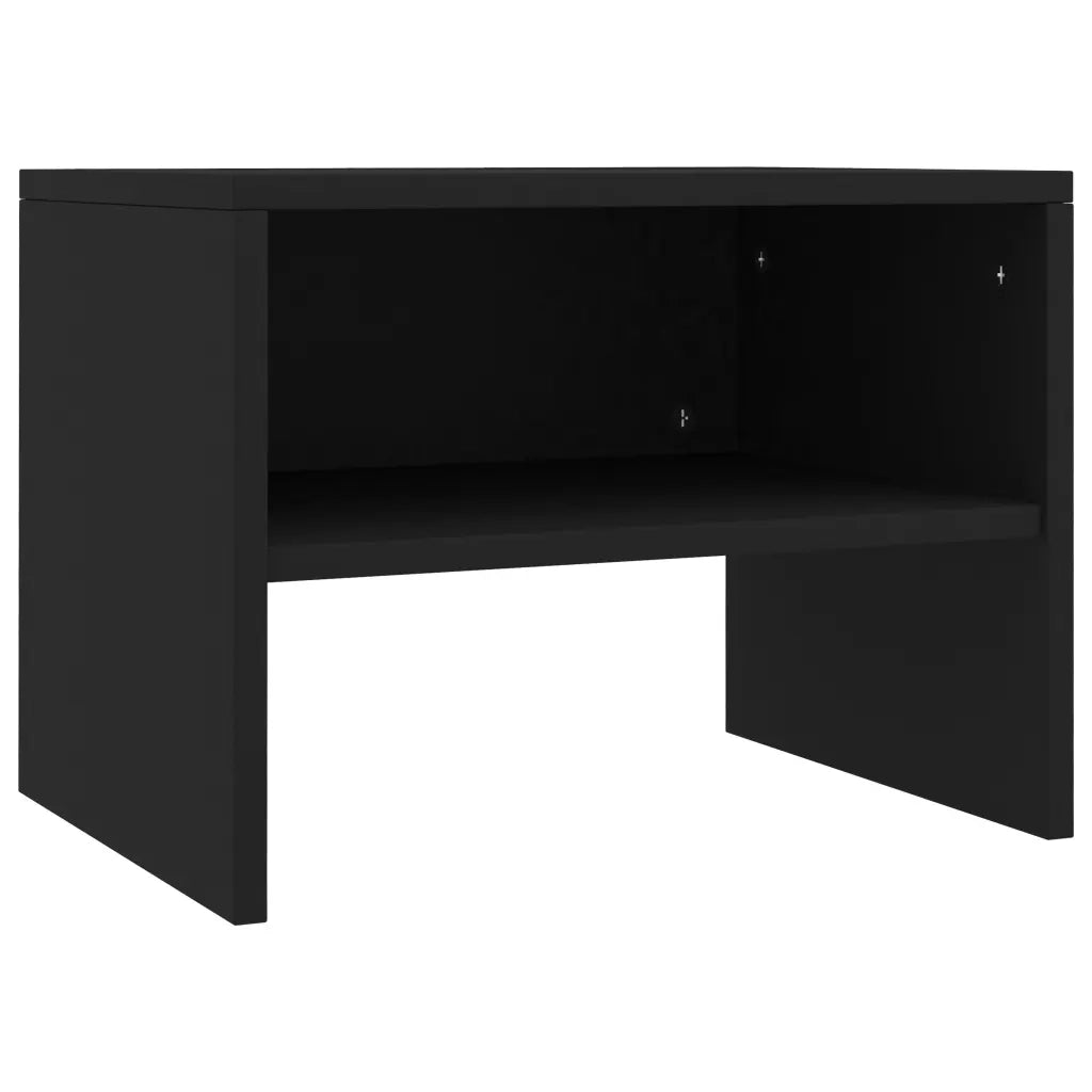 Comodini Neri 2 pz 40x30x30 cm in Truciolato  cod mxl 70048