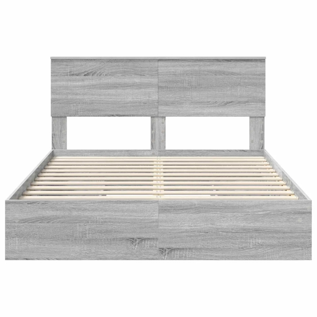 Letto con Contenitore con testiera Grigio Sonoma 140 x 200 cm 3410796