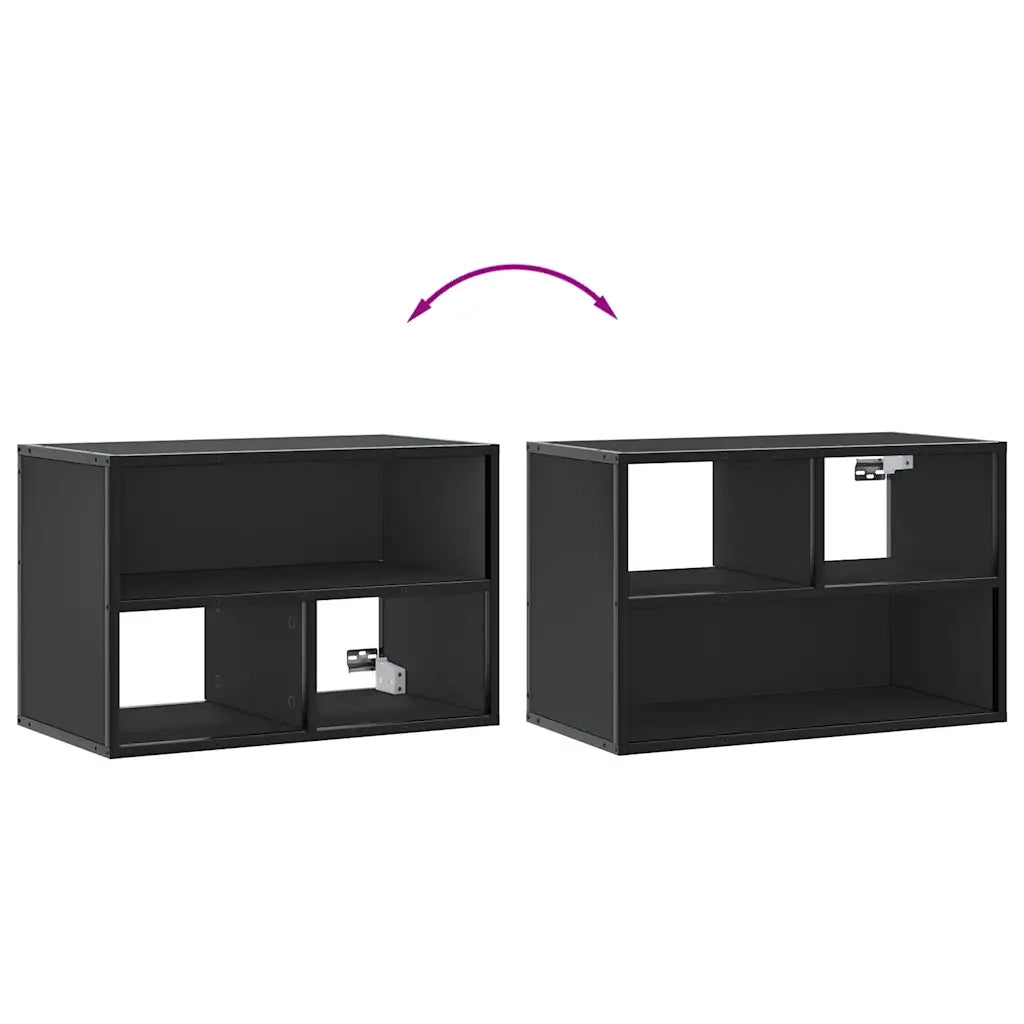 vidaXL Mobile Porta TV Nero 60x31x39,5cm in Truciolato e Metallo