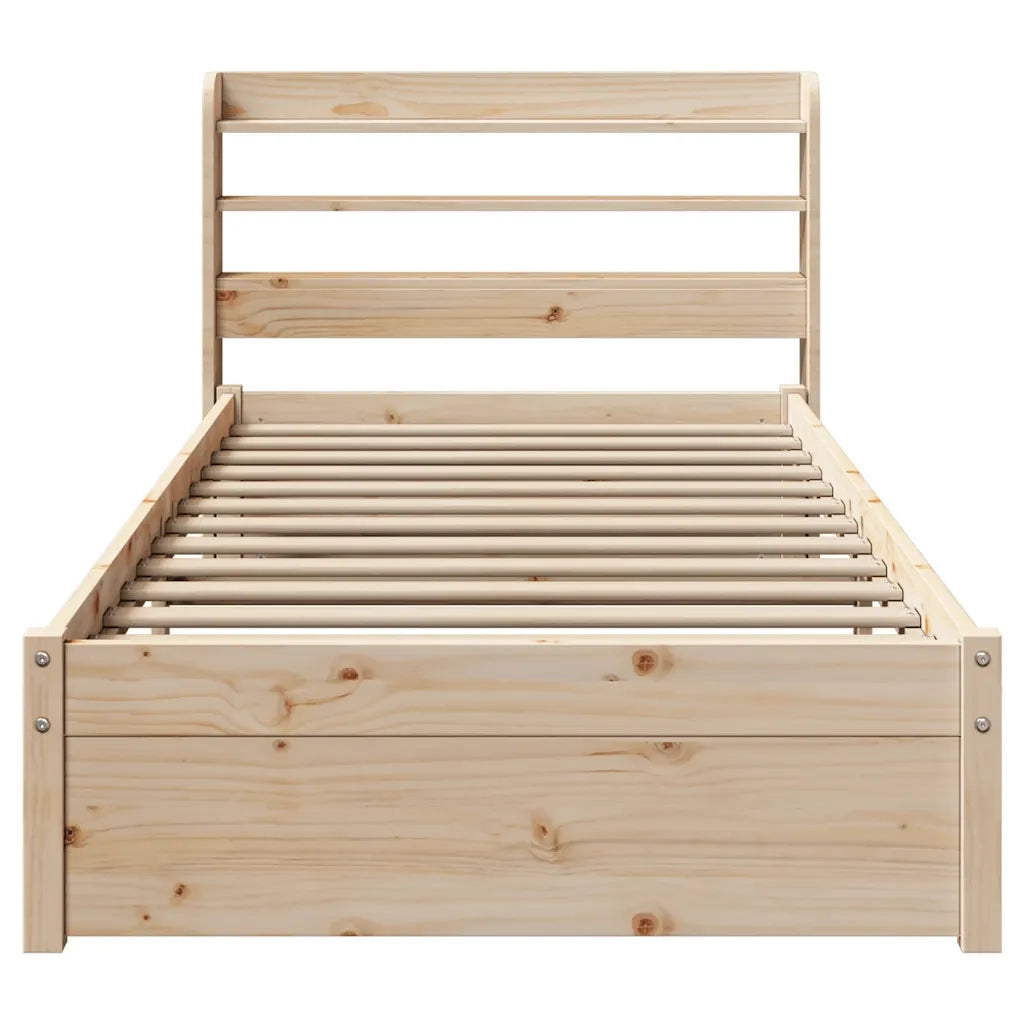 Giroletto con Testiera 75x190 cm in Legno Massello di Pino 3306720