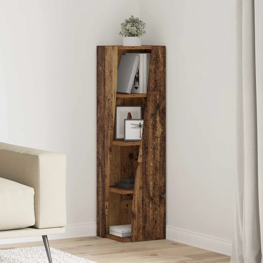 Mobile angolare Legno vecchio 27,5x27x102cm Legno multistrato