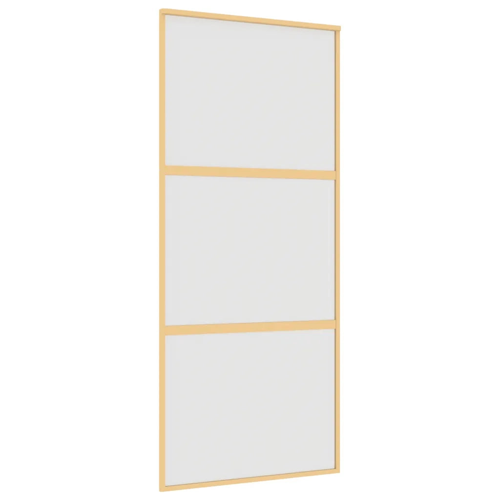 Porta Scorrevole Dorata 90x205 Vetro Smerigliato ESG Alluminio 155152
