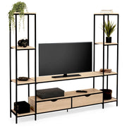 IDMarket - DETROIT Mobile TV da 164 cm con ripiani dal design industriale