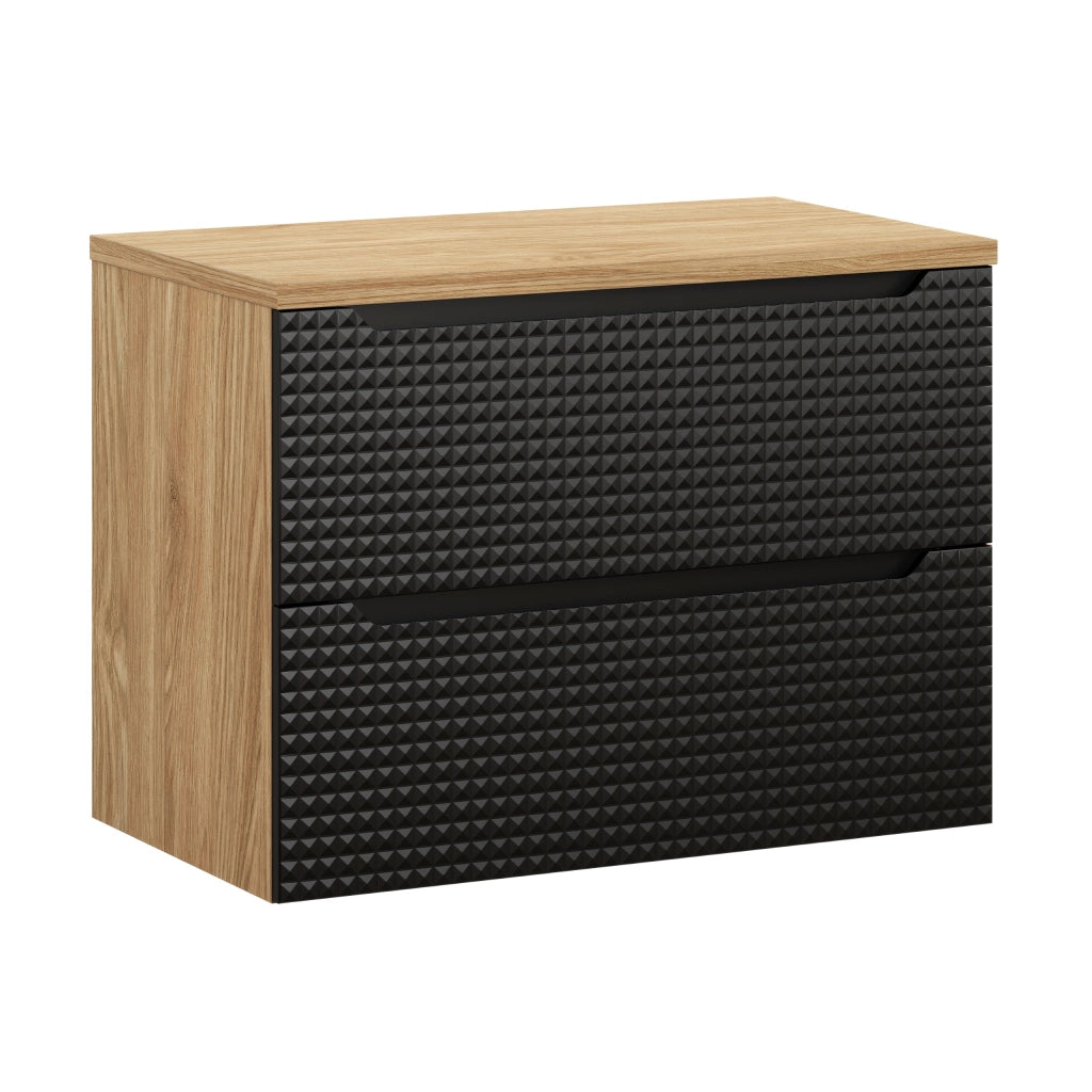 Set mobili bagno 80 cm con piano Luxor Black 80 x 1401 x 46 cm