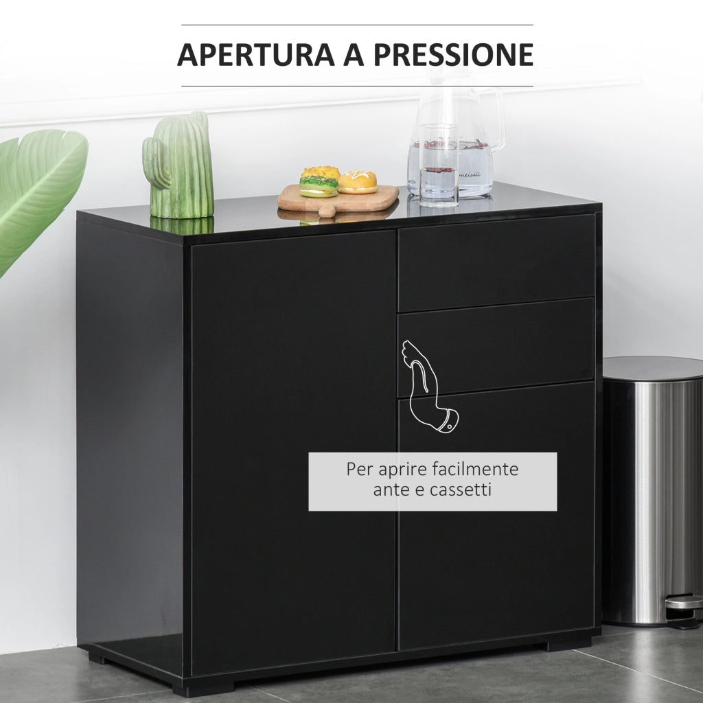Mobiletto Multiuso con 2 Cassetti e 2 Armadietti ¨C zephmum ¨C 79x36x74cm