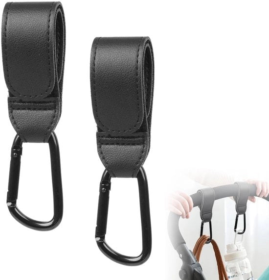 Hanger per passeggino - Sostegno portatile per carriole - Nero - Grucce per spese - Robusto e duraturo - Adatto per passeggini
