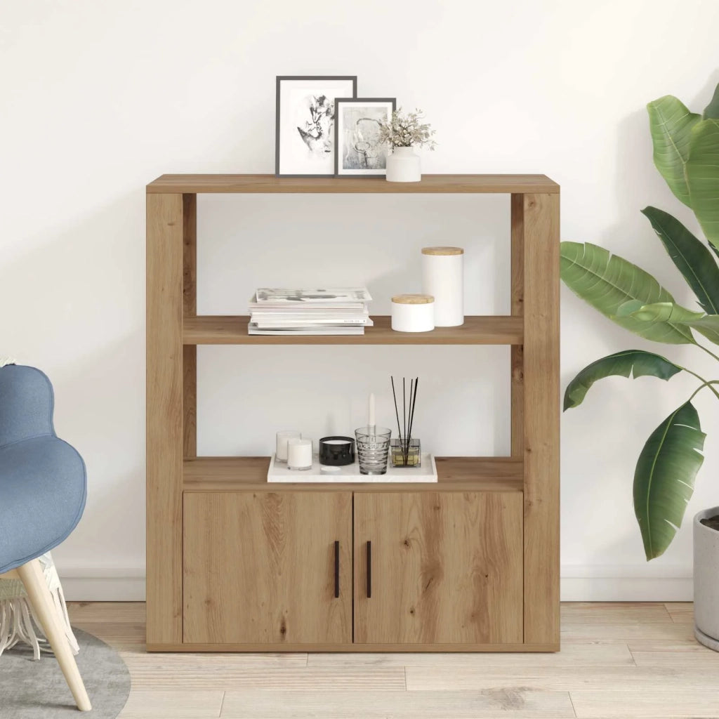 Credenza | Madia | Buffet da pranzo | Armadio da pranzo rovere artigianale 30 x 80 x 90 cm Legno multistrato