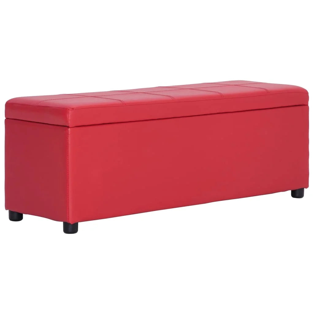 Panca con vano contenitore 116 cm similpelle rossa 02_0010737