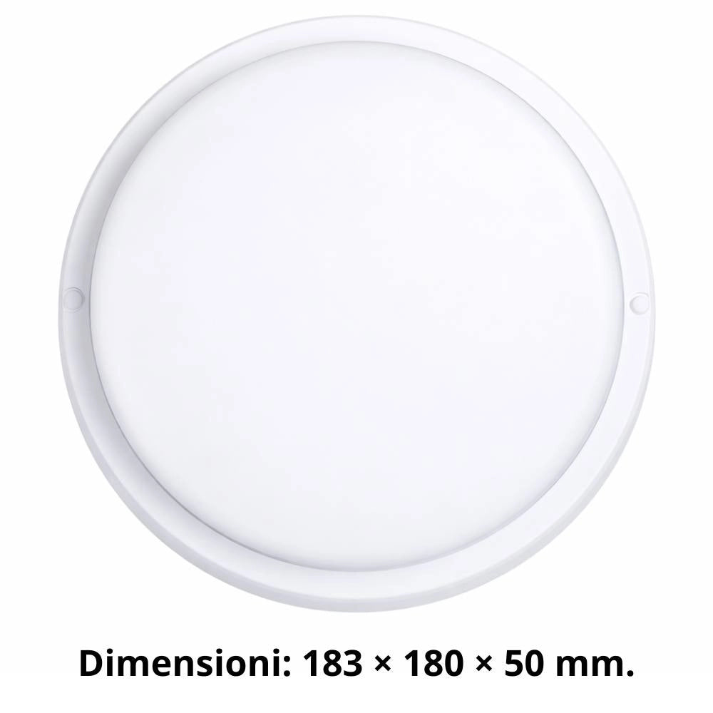 Plafoniera led ecova 25261 tonda bianca per esterni e interni