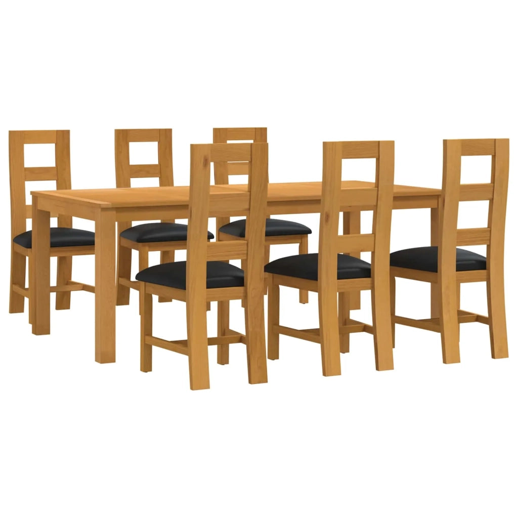 Set da pranzo 7 pz Nero Legno di Quercia Massello 3430397