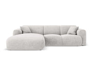Cosmopolitan Design - Divano angolare sinistro "Nolio" 4 posti in ciniglia grigio chiaro 