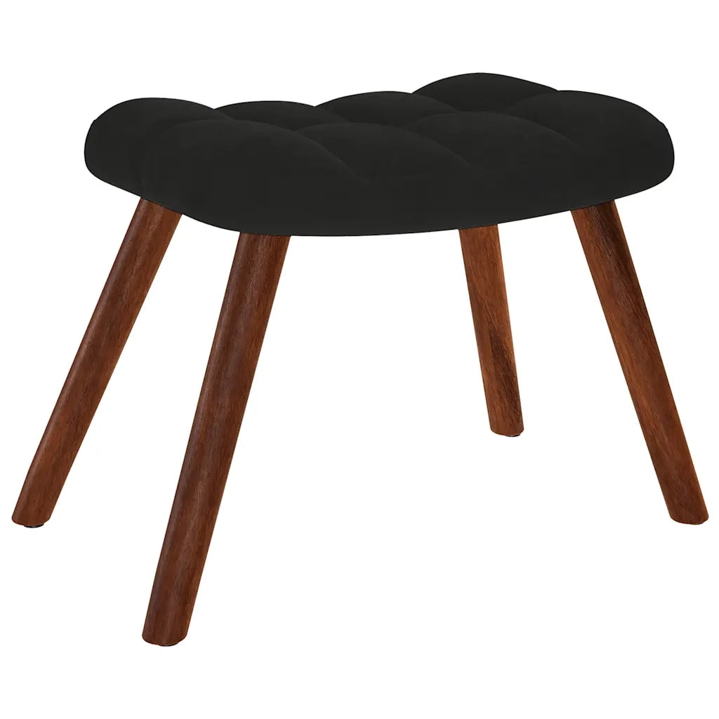 Sedia a dondolo con sgabello in velluto nero CFW5690627