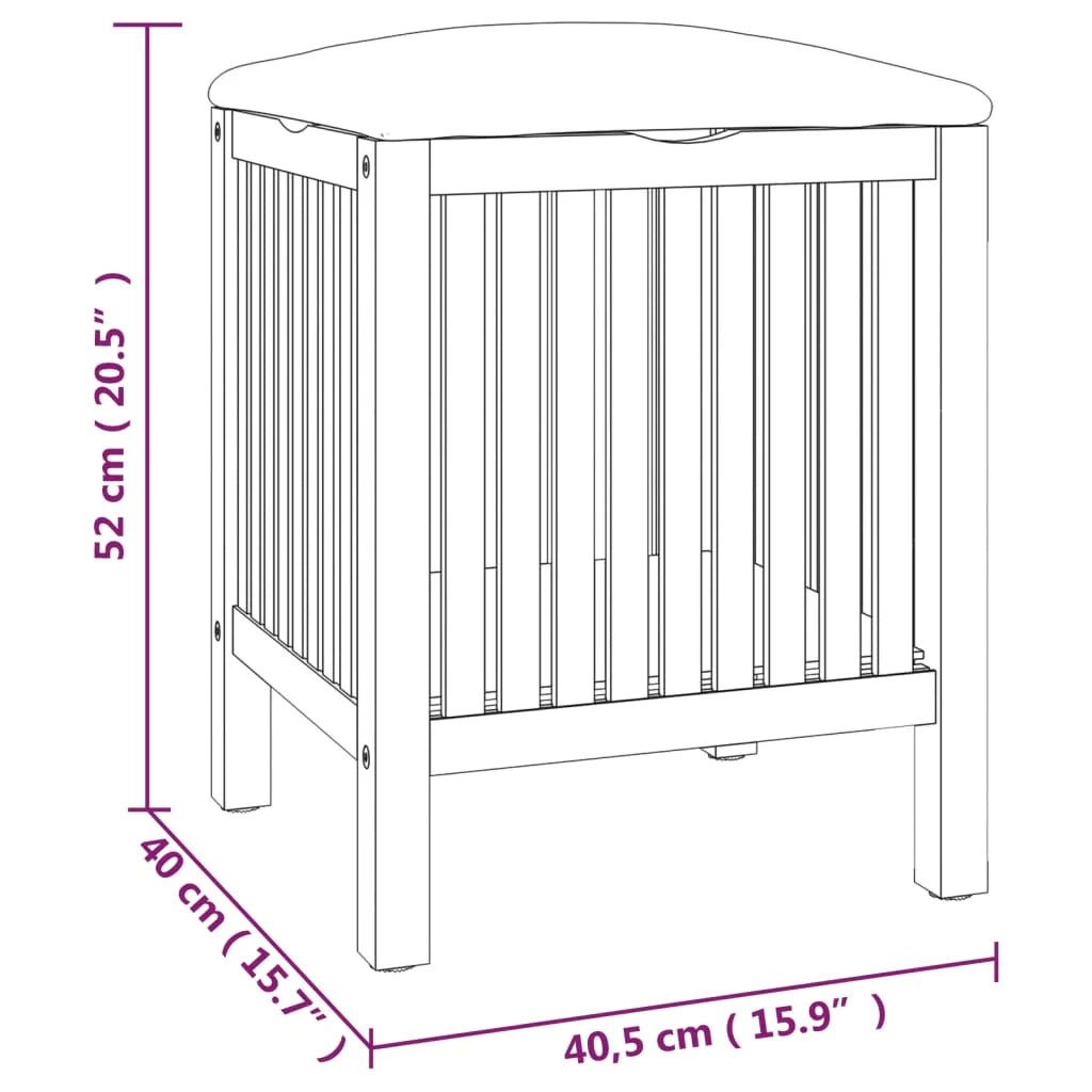 Sgabello da bagno 40,5 x 40 x 52 cm in legno massello di noce 02_0006183