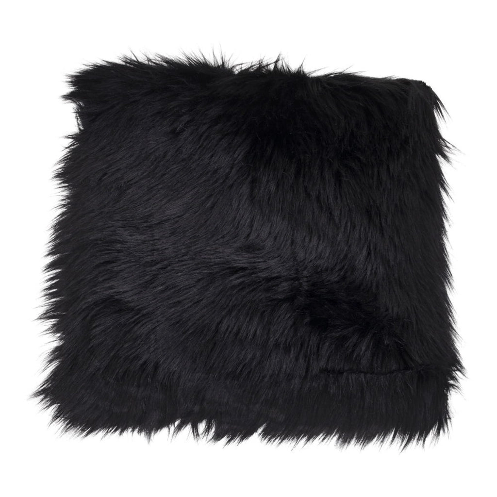 Pouf Lambskin, Nero, Poliestere, 40x40x6,5 cm