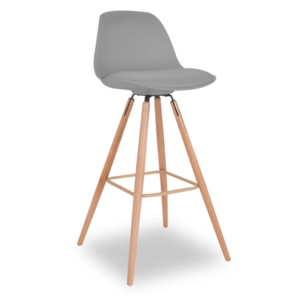 IDMarket - Set di 4 sgabelli da bar SARA grigio scuro, grigio chiaro, bianco e blu anatra