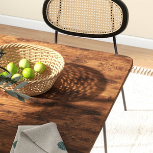 Tavolo Pieghevole 6 Ruote e Mensola 130x80x74 cm in Legno e Metallo Marrone Rustico