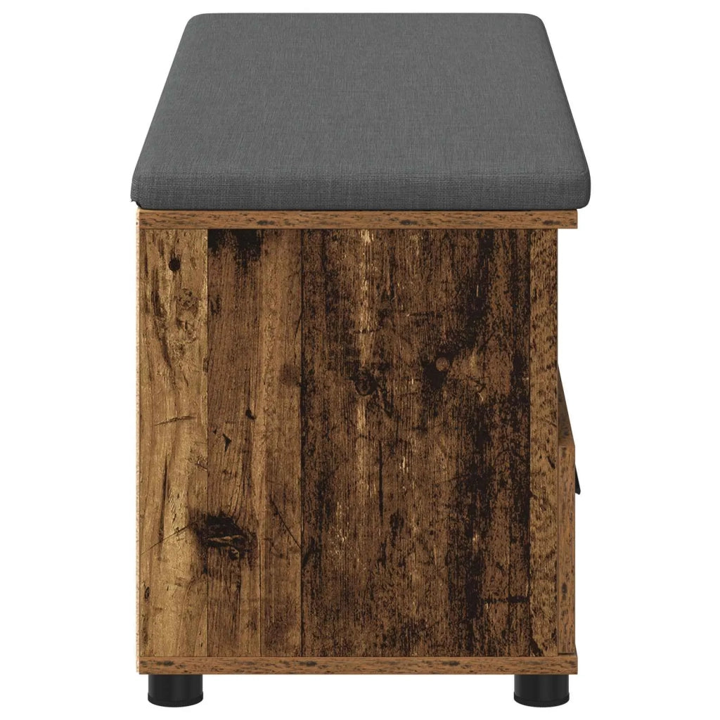 Panca per ingresso con cuscino Legno vecchio 100 x 38 x 46 cm 891470