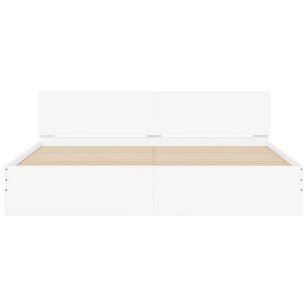 Struttura del letto 2 pcs Bianco 193 x 203 cm Legno multistrato 3402865