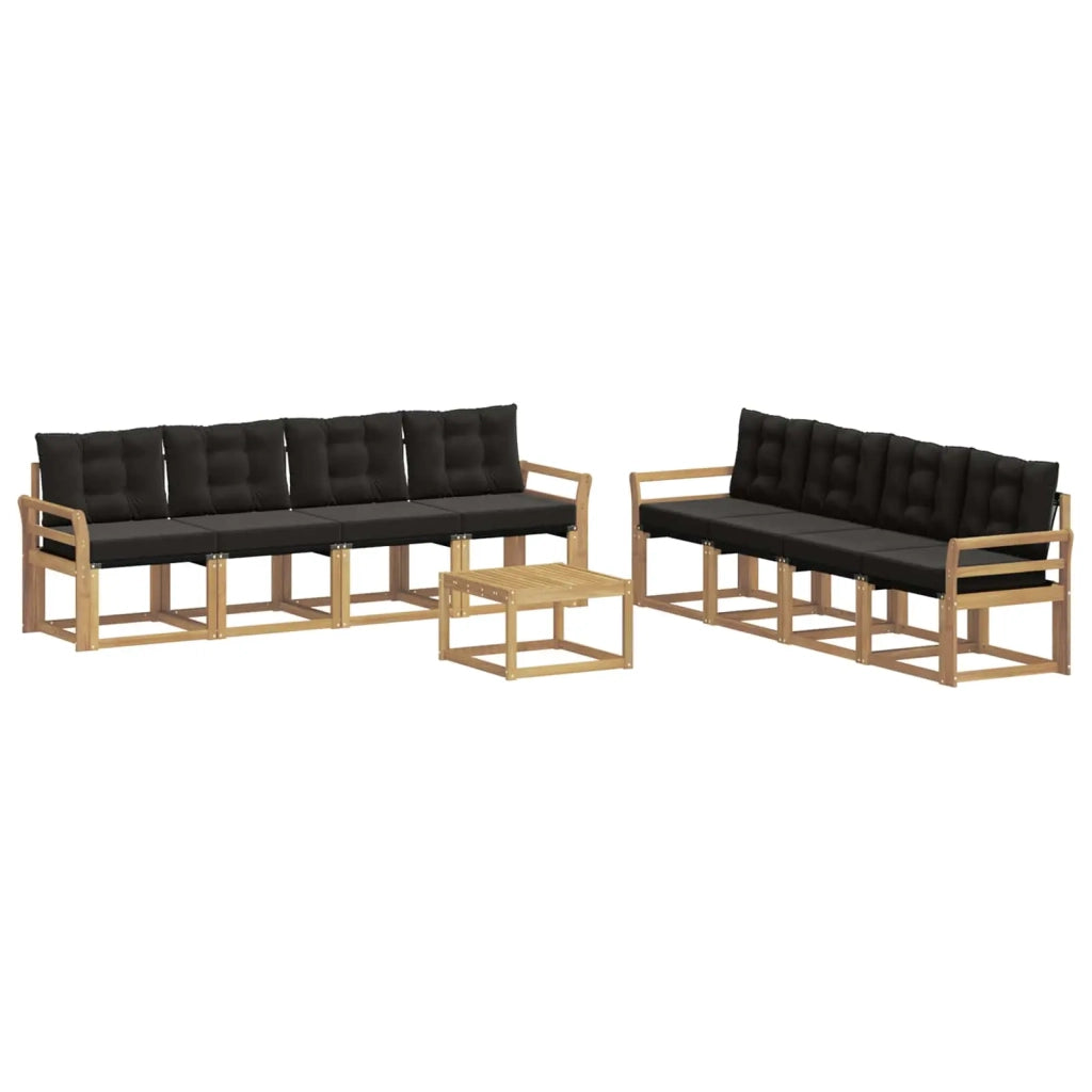 Set di divani da esterno 9 pz Bianco e Nero 3389334