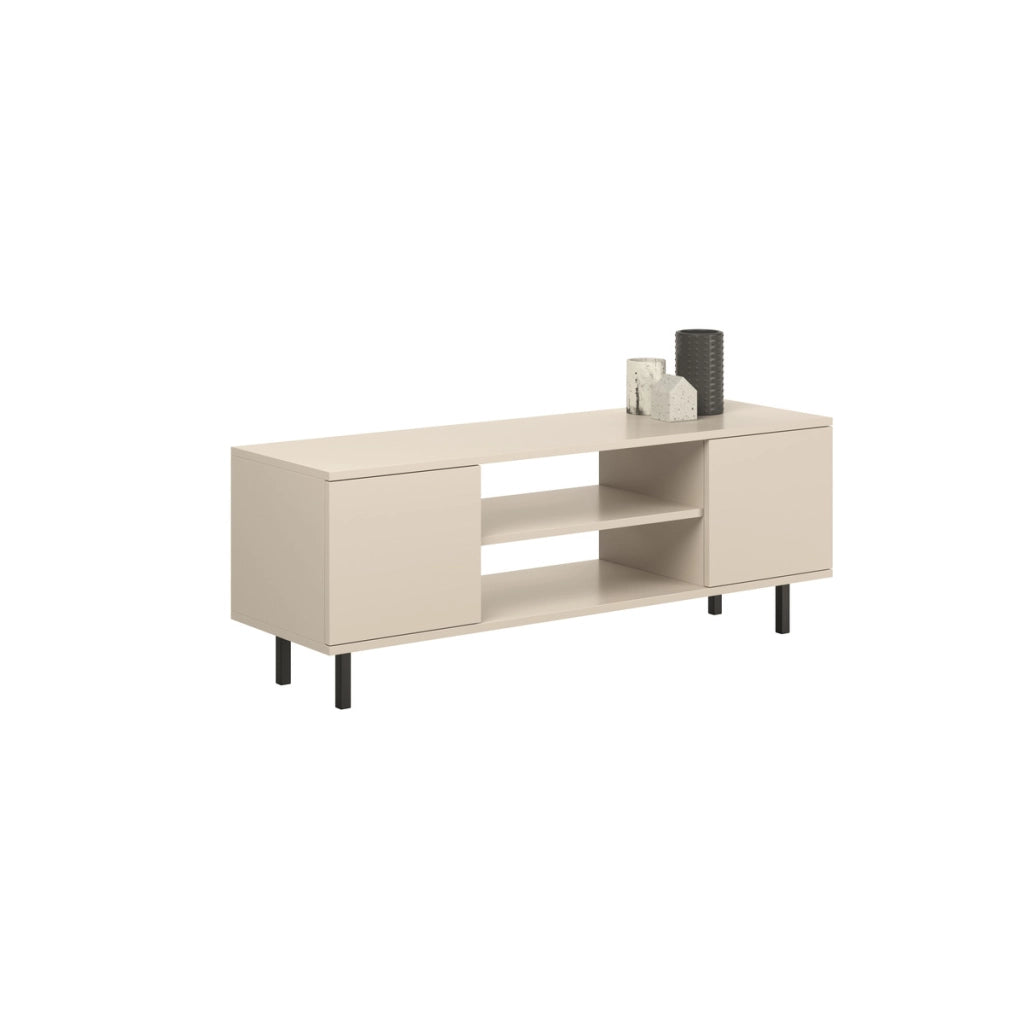 Mobile TV Focus 155 cm in cashmere con gambe nere