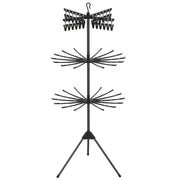Stendibiancheria pieghevole 76 x 76 x 178 cm 3 ripiani rotazione 360° pratico e compatto PP nero 20_0009813