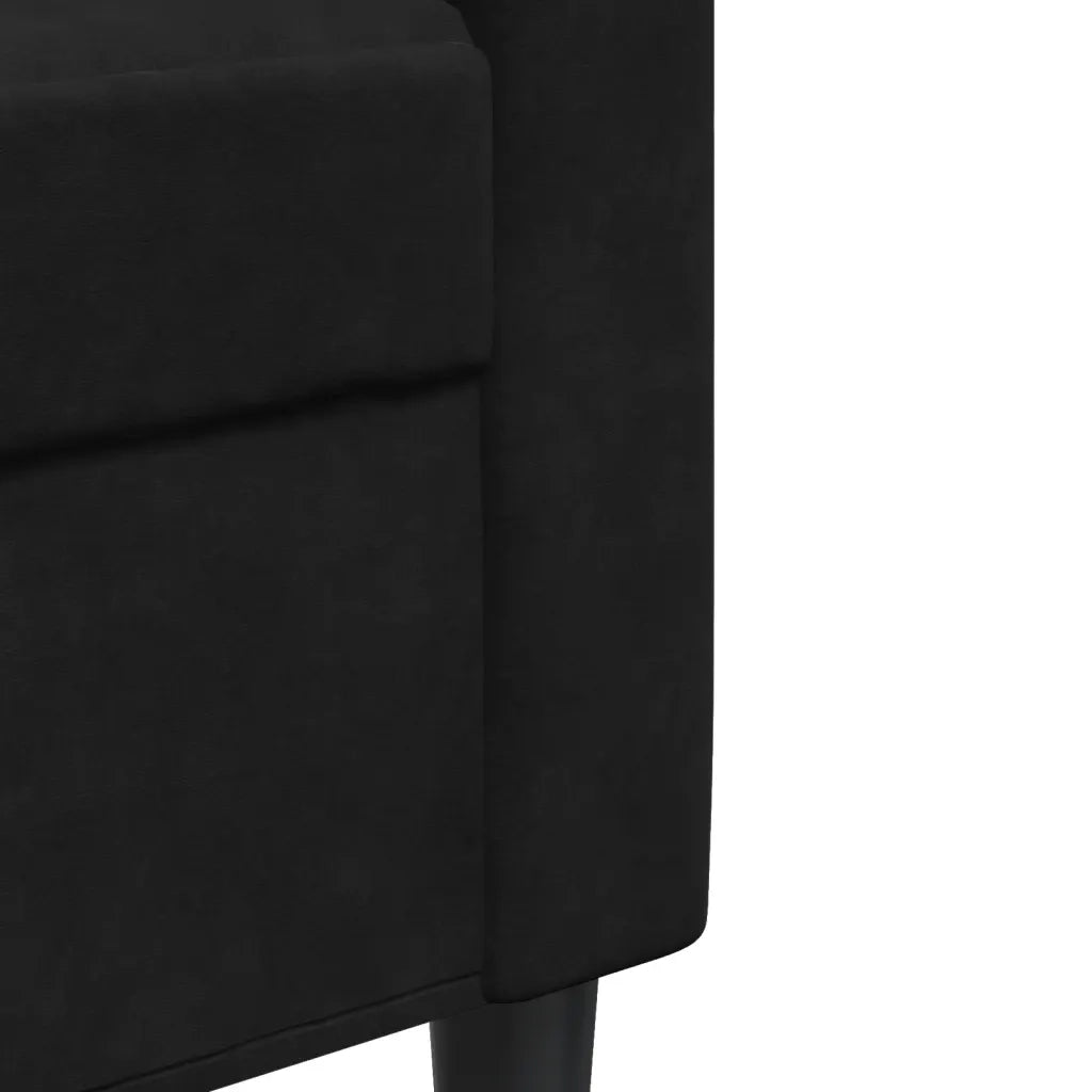 Set di Divani 4 pz con Cuscini Nero in Velluto