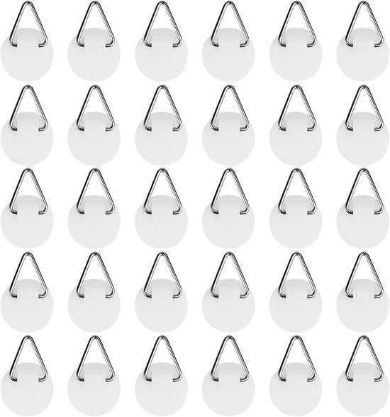 60 pacchi di chiodi ad aggancio fotocamera, chiodi ad aggancio per parete self-adesivi, chiodi ad aggancio fotocamera resistenti, carico massimo 5 kg, adatti per superfici lisce, montaggio semplice senza strumenti, forma rotonda, Bianco, 2.2*2.2cm.