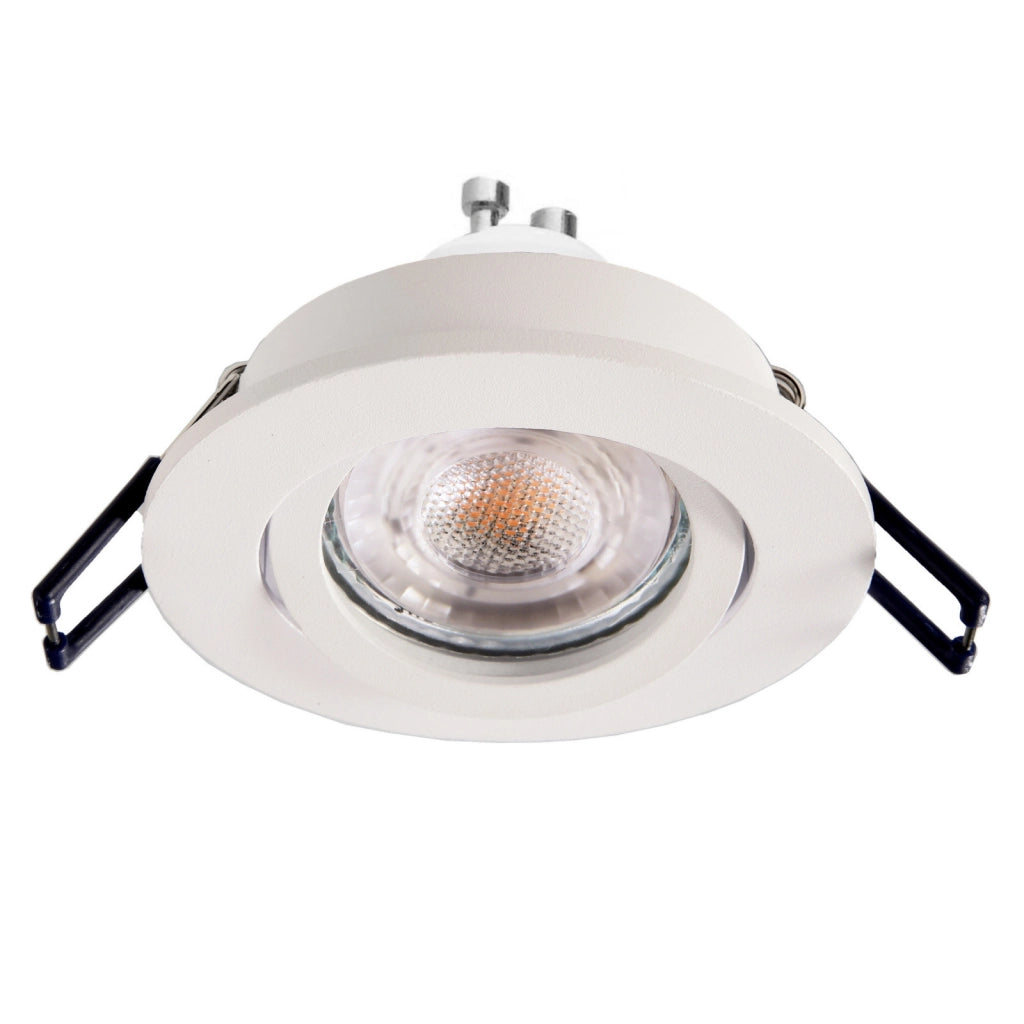 Faretto ad incasso LED 8W GU10 bianco tondo foro 70mm moderno orientabile luce soffitto ufficio corridoio BIANCO 4000K