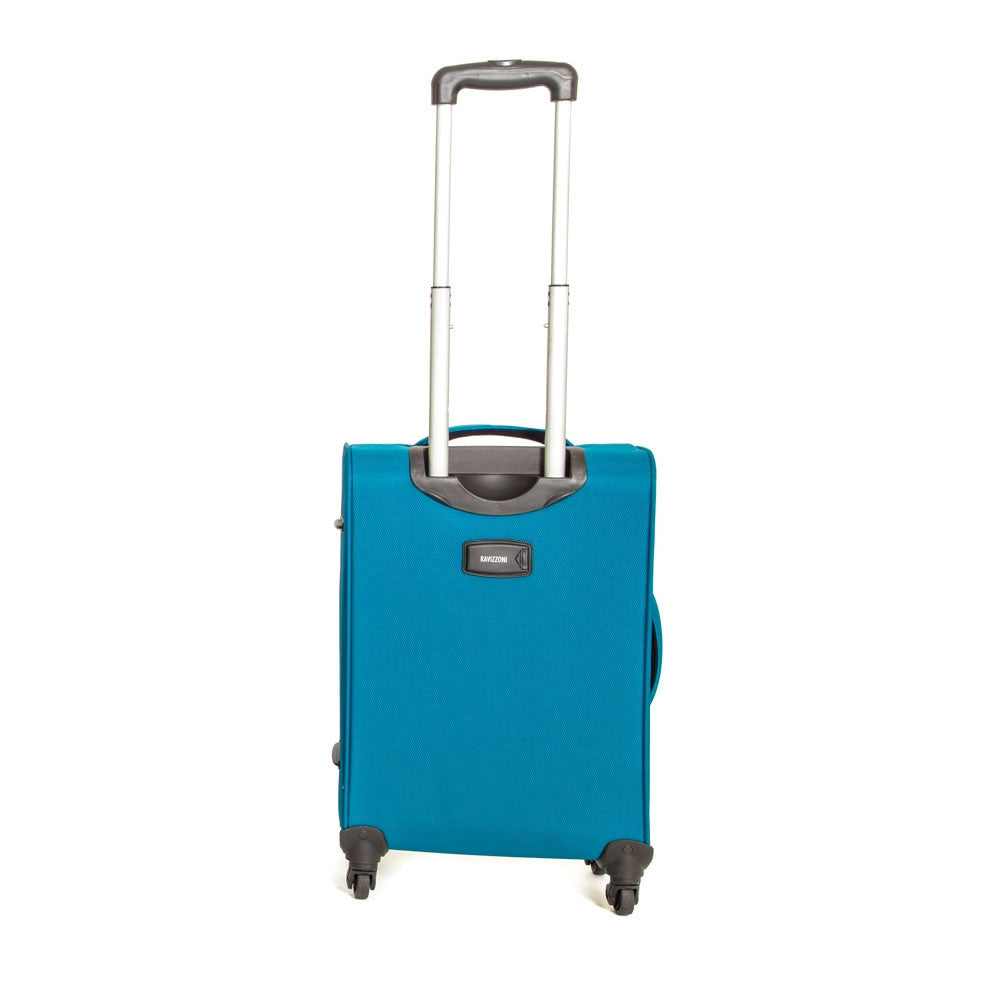 Trolley Valigia Morbida Bagaglio a Mano in Poliestere 4 Ruote TSA Ravizzoni Ambra Blu