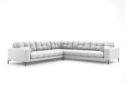Cosmopolitan Design - Divano angolare reversibile "Bali" 6 posti in tessuto strutturato grigio chiaro 