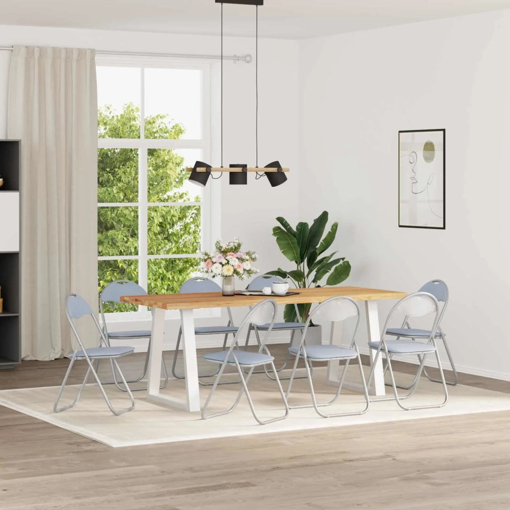 Sedia pieghevole 8 pcs Grigio 48 x 43,5 x 81 cm Pelle Sintetica