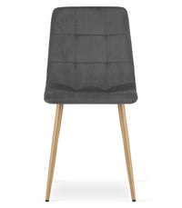 Sedia moderna imbottita in velluto grigio scuro VALORA PYRA