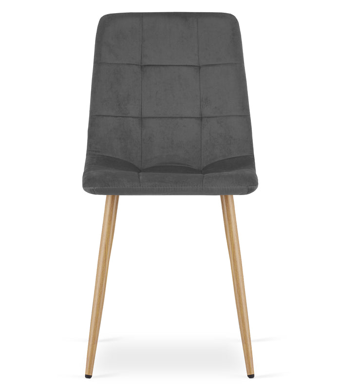 Sedia moderna imbottita in velluto grigio scuro VALORA PYRA