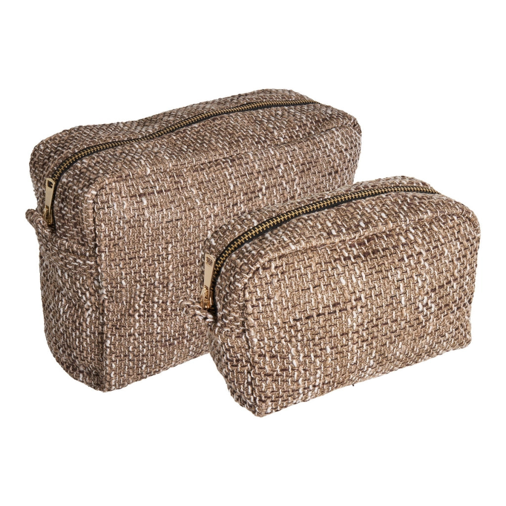 Beauty Case Safi, Marrone, Poliestere, 9x20x14 cm