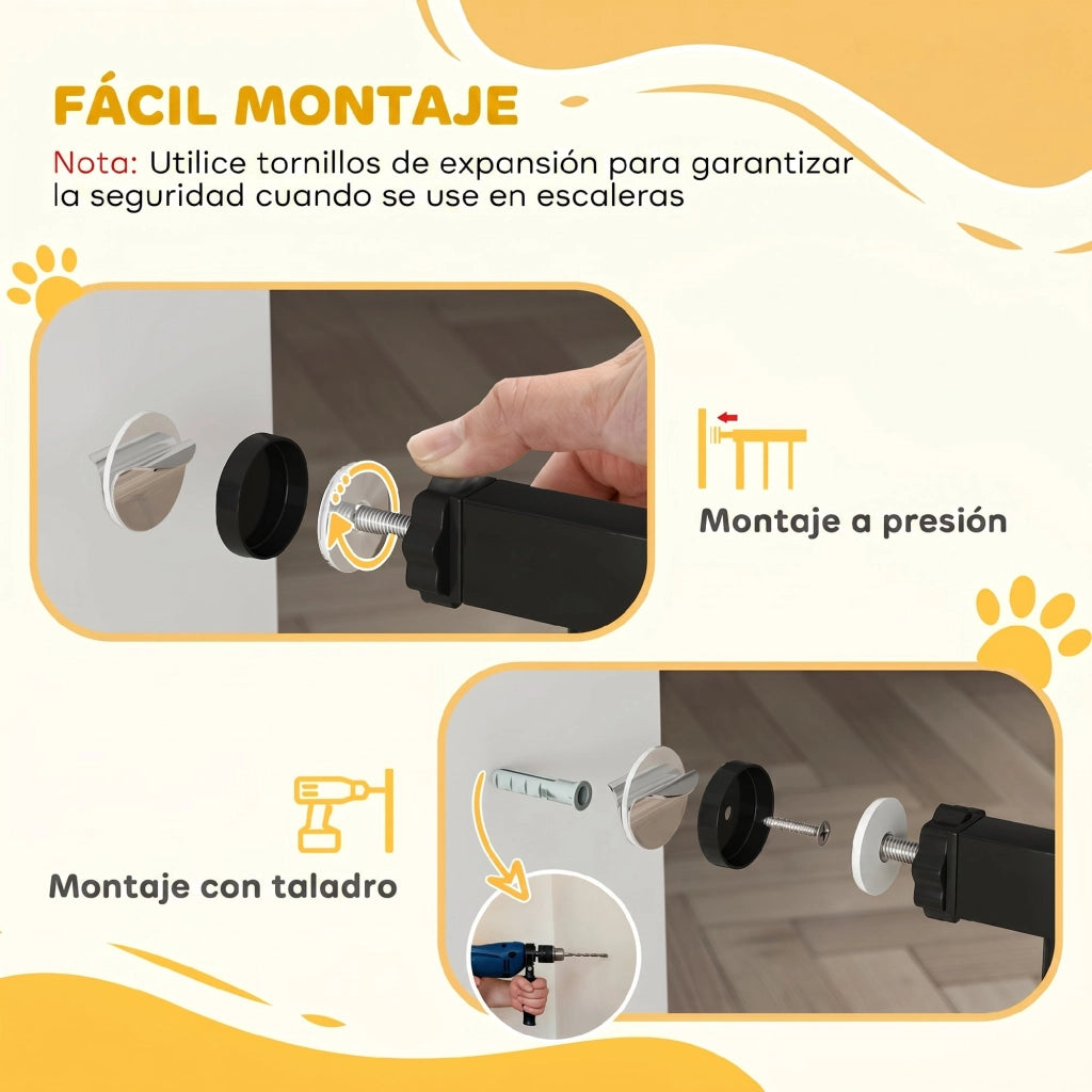 Barriera di Sicurezza Estensibile a Chiusura Automatica ¨C zephmum ¨C 74-147.5x76.2 cm Nero