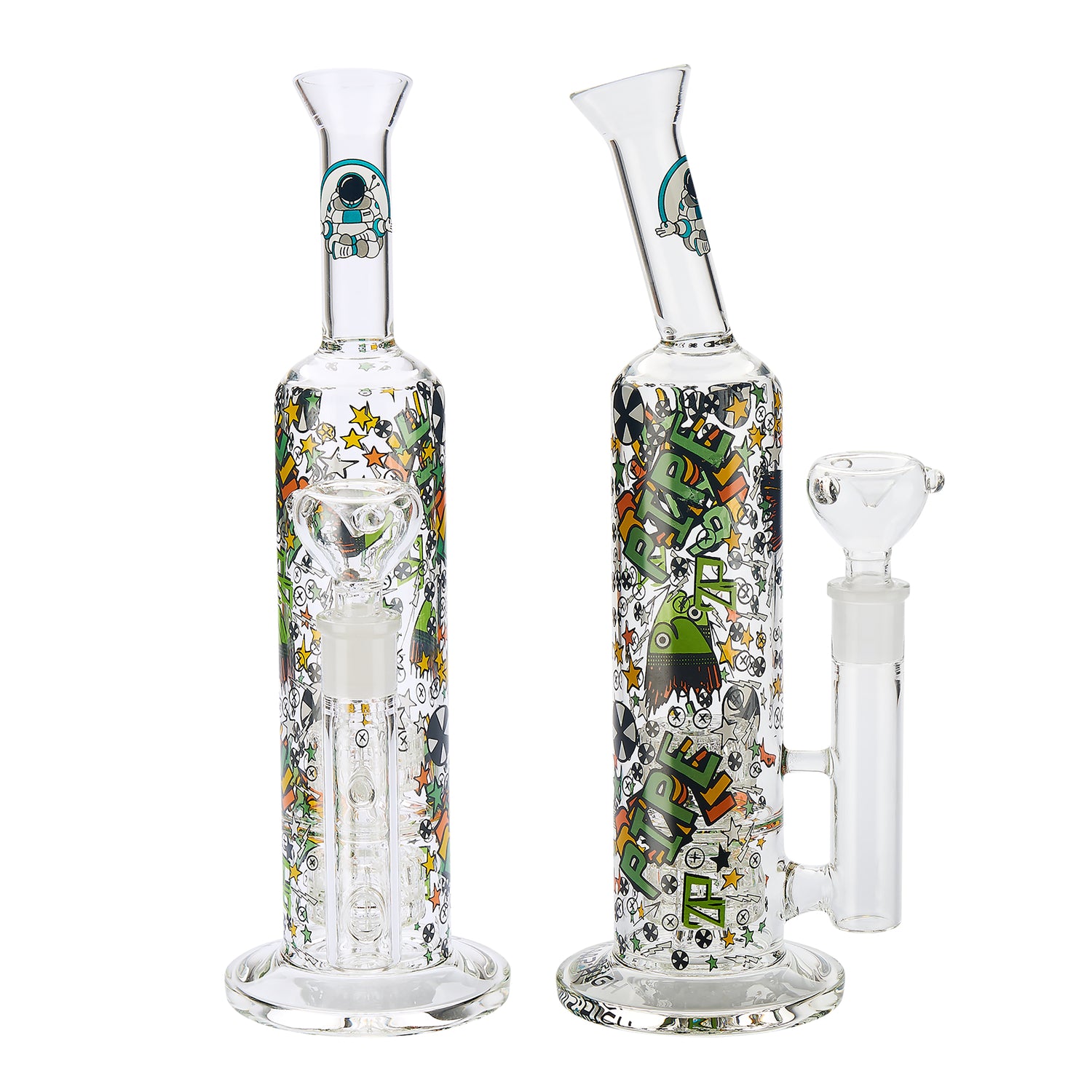 Bong Champ High In Vetro 33cm Con Design Divertente - Polyflame 40506032