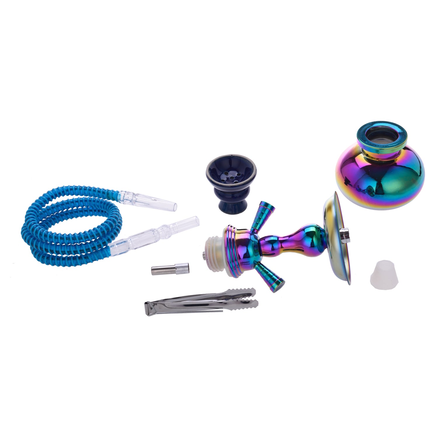 Mini Narghilè Multicolor Da 28cm Con 2 Tubi 28cm - 40508005