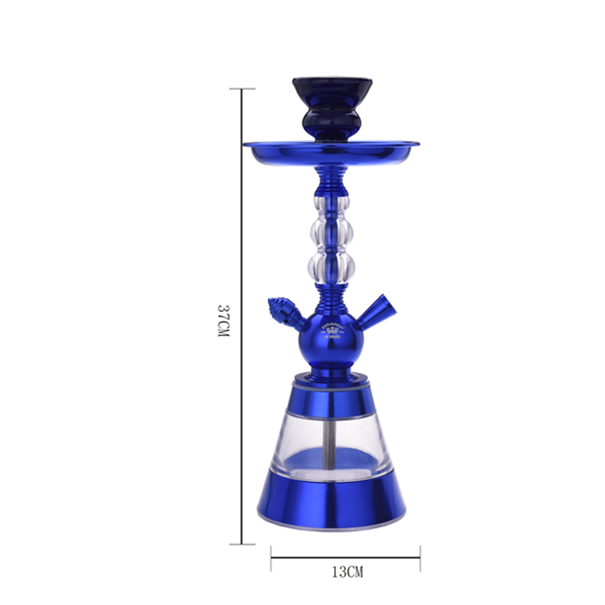 Bong Per Narghilè Blu 35cm Con Vaso In Acrilico Pinze E Camino In Ceramica - 40508107