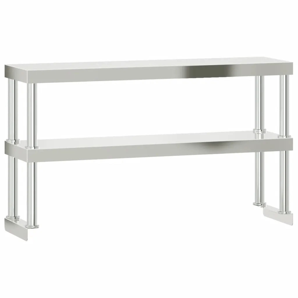 Tavolo Lavoro Cucina con Ripiano 110x55x150 cm Acciaio Inox CFW5609926