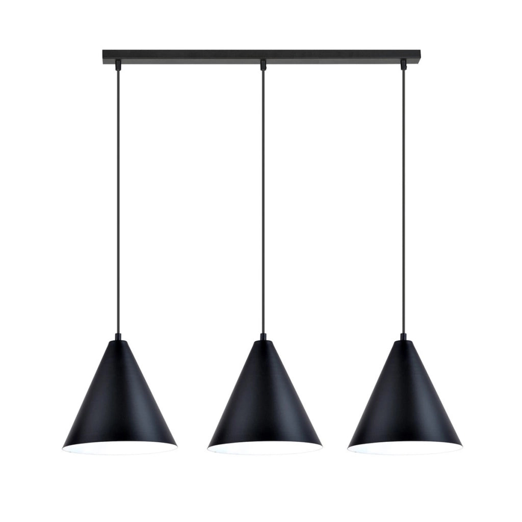 Lampada a sospensione REBEL in acciaio nero e bianco