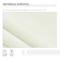 Tenda da Sole Avvolgibile a Caduta con Manovella, in Alluminio e Poliestere, 3x2.5m, Bianco
