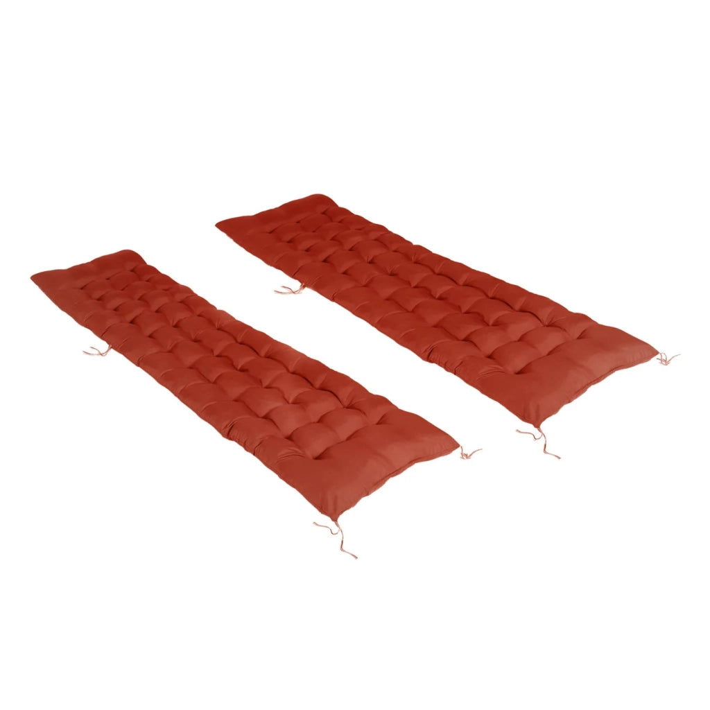 IDMarket - Set di 2 cuscini universali per sdraio ADAM 180 cm in terracotta